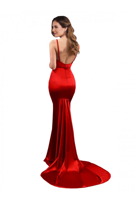 Outlet Stretch Satin Sweetheart Sleeveless Low Back Long Evening Dress