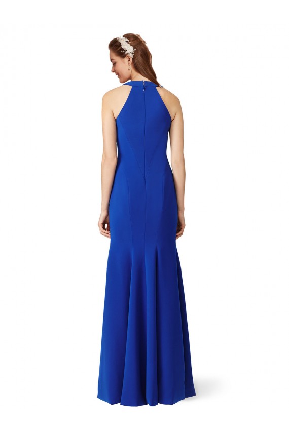 Outlet Stretch Crepe V-Neck Sleeveless Long Formal Evening Dress