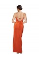 Outlet Stretch Satin Spaghetti Straps Sleeveless Open Back Sweep Train Formal Evening Dress