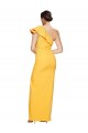 Outlet Stretch Crepe One Shoulder Sleeveless Saffron Long Formal Evening Dress