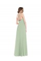 Outlet Soft Chiffon Scoop Neck Sleeveless Open Back Long Semi Formal Evening Dress