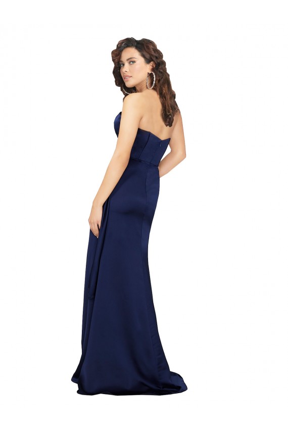 Outlet Silky Satin Sweetheart Sleeveless Long Formal Evening Dress