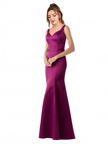 Outlet Satin Bateau Neck Sleeveless Open Back Long Black Tie Evening Dress