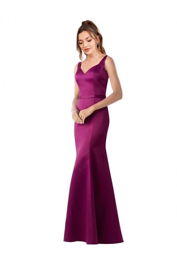 Outlet Satin Bateau Neck Sleeveless Open Back Long Black Tie Evening Dress