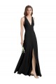 Outlet Stretch Crepe Halter Neck Sleeveless Long Formal Evening Dress