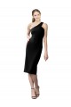 Outlet Stretch Crepe One Shoulder Sleeveless Cocktail Length Formal Evening Dress