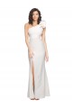 Outlet Stretch Crepe One Shoulder Sleeveless Ivory Long Formal Evening Dress