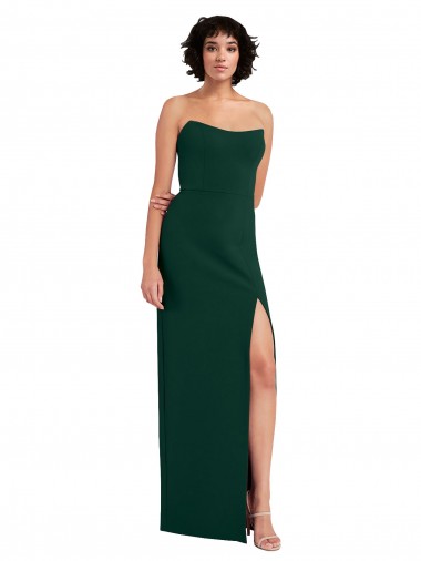 Outlet Stretch Crepe Scoop Neck Sleeveless Low Back Long Formal Evening Dress
