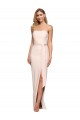 Outlet Stretch Crepe Strapless Sleeveless Low Back Long Formal Evening Dress