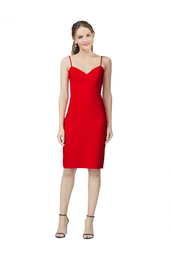 Outlet Stretch Crepe Sweetheart Sleeveless Cocktail Length Formal Evening Dress