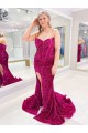 Outlet Velvet Sequin Sweetheart Sleeveless Sweep Train Evening Dress