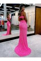 Outlet Velvet Sequin V-Neck Sleeveless Long Sweep Train Evening Dress