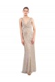 Outlet Sequin & Sparkling Sequin V-Neck Sleeveless V-Back Silver Long Formal Evening Dress
