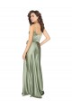 Outlet Silky Satin V-Neck Sleeveless V-Back Long Formal Evening Dress