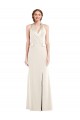 Outlet Stretch Crepe Halter Neck Sleeveless Low Back Long Semi Formal Evening Dress