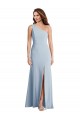 Outlet Stretch Crepe One Shoulder Sleeveless Light Sky Blue Long Formal Evening Dress