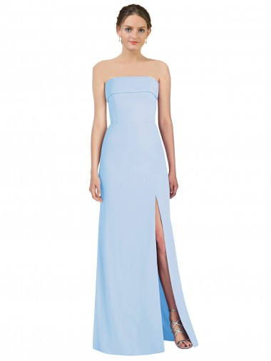 Outlet Soft Chiffon Strapless Sleeveless Low Back Long Black Tie Evening Dress