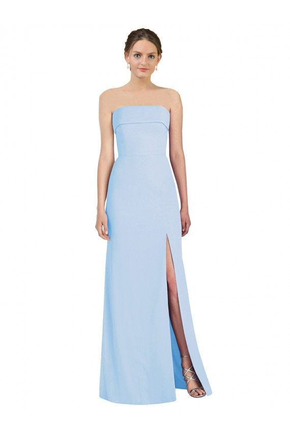 Outlet Soft Chiffon Strapless Sleeveless Low Back Long Black Tie Evening Dress