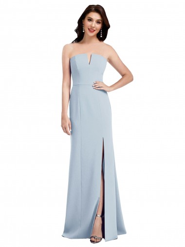 Outlet Stretch Crepe V-Neck Sleeveless Low Back Long Evening Gown