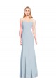 Outlet Stretch Crepe Sweetheart Sleeveless Low Back Light Sky Blue Long Formal Dress