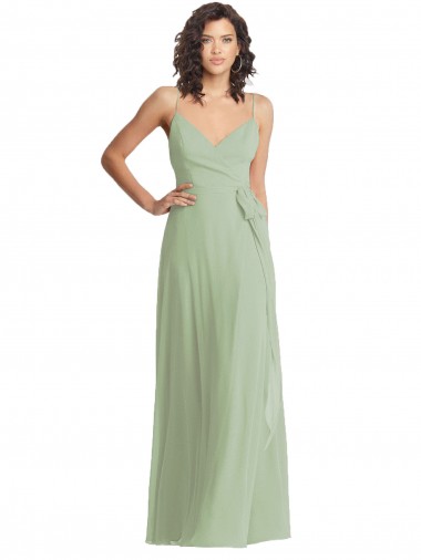 Outlet Soft Chiffon Spaghetti Straps Sleeveless Long Formal Evening Dress