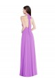 Outlet Soft Chiffon Halter Neck Sleeveless Open Back Long Formal Evening Dress